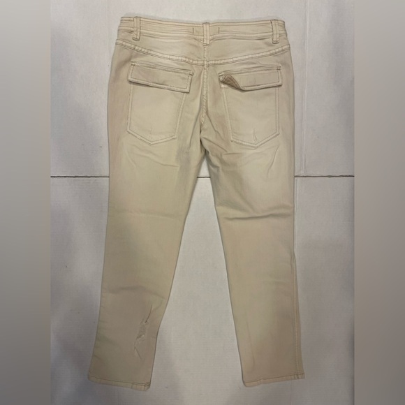 Free People Beige Distressed Jeans Size 4. - Picture 2 of 7